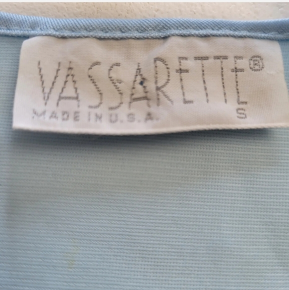 Vassarette Nightgown Robe Button Front Light Blue Nylon Size Small VTG - Picture 6 of 14